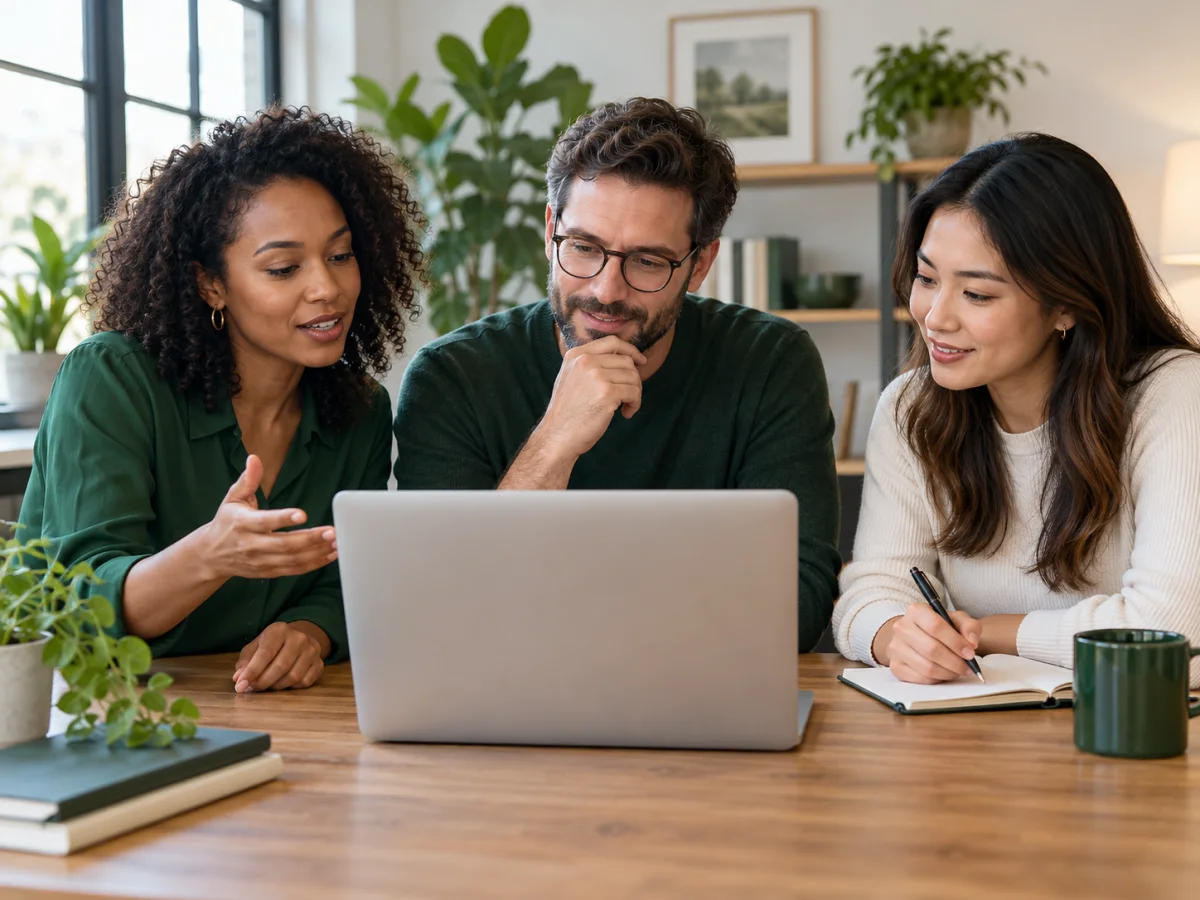 Bullish Leads team reviewing a client website together